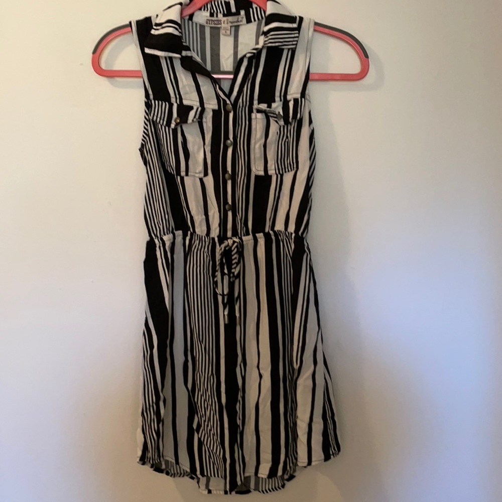 Black and White Striped Dress